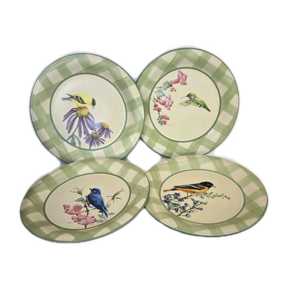 Lenox Summer Greetings 10 3/4" Dinner Plate Lot Of 4 Catherine McClung